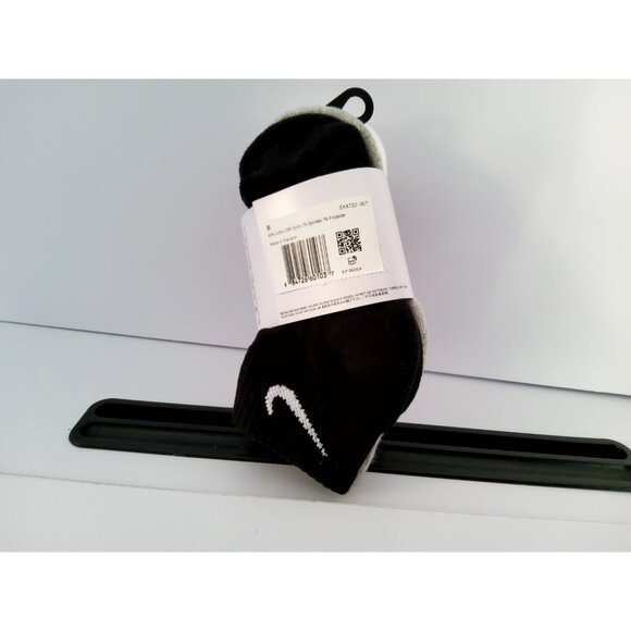 Nike Kids 3-Pack Performance Cushion Quarter Socks White/Black/Gray Size Smal... - Picture 1 of 4